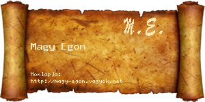 Magy Egon névjegykártya